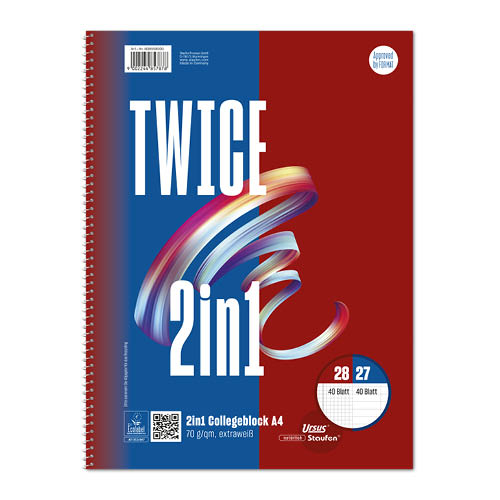 Spir&#225;lf&#252;zet A/4 80lap URSUS Staufen Advanced A/4 2in1 80 lapos 48 kock&#225;s + 32 vonalas