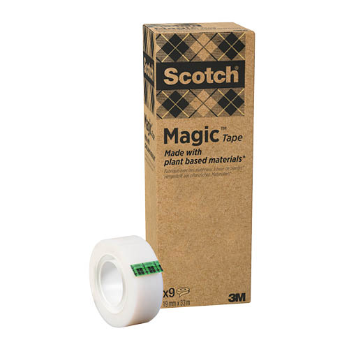 Ragaszt&#243;szalag 19mmx33m Scotch Magic Tape Green Line- 900-1933-9- k&#246;rnyezetbar&#225;t 9tek/csom