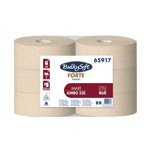Toalettpap&#237;r BULKYSOFT Havana Maxi 27 cm 2 r&#233;tegű barna