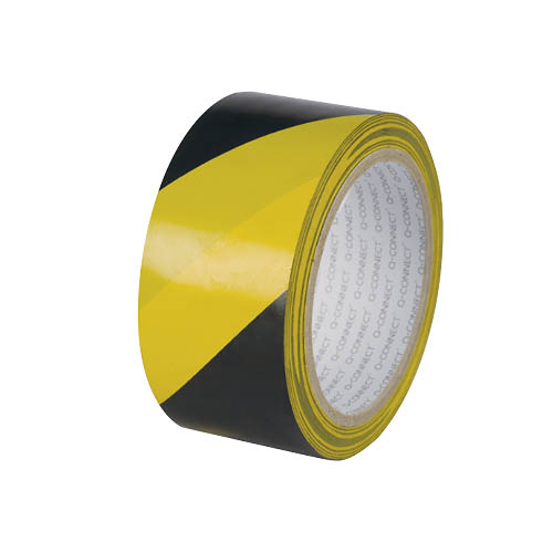 Jelzőszalag ipari 48mmx20m fekete-s&#225;rga Q-CONNECT KF04383