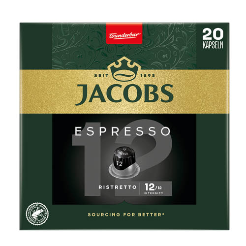 K&#225;v&#233;kapszula Nespresso kompatibilis JACOBS Espresso 12 Ristretto 20db