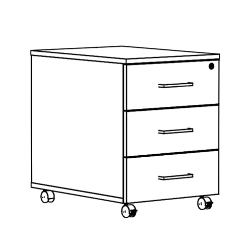 Mobil konténer 3 fiókos TENTO 2.0 PEDESTAL MOB 3D 43,2x57,5x60cm szürke
