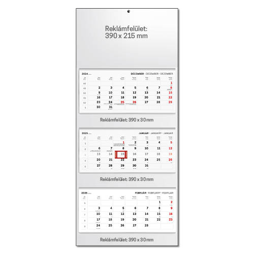 K&#233;pes speditőrnapt&#225;r T083 3 t&#246;mb&#246;s 3 havi tűz&#246;tt &#220;res fej