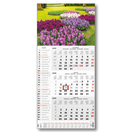 Képes speditőrnaptár T077 1 tömbös 3 havi Kert