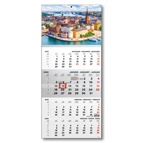 Képes speditőrnaptár T079 1 tömbös 4 havi Város