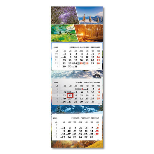 Képes speditőrnaptár T080 3 tömbös 3 havi Évszakok