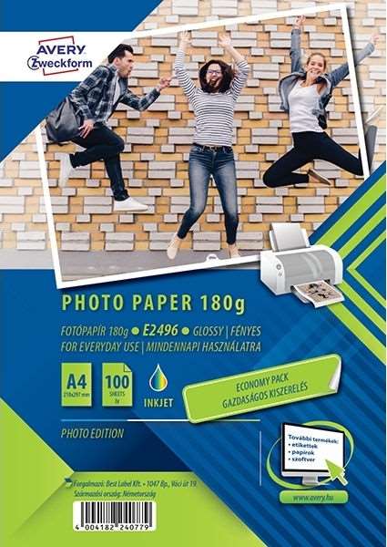 Fotópapír tintasugaras E2496 A/4 180g 100ív fényes