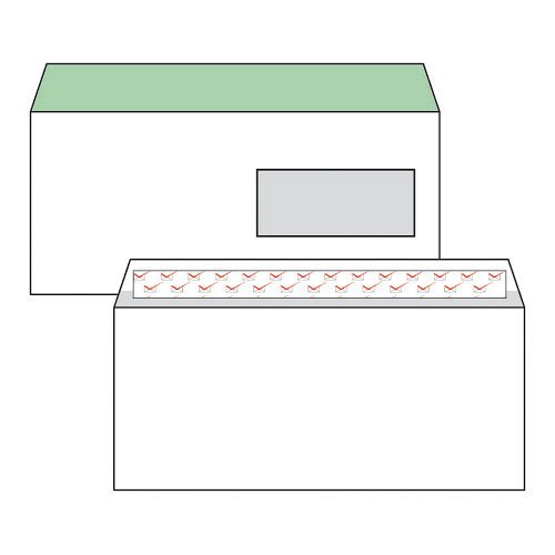 Boríték LA4 szilikonos jobb ablakos 35x90 mm bélésnyomott