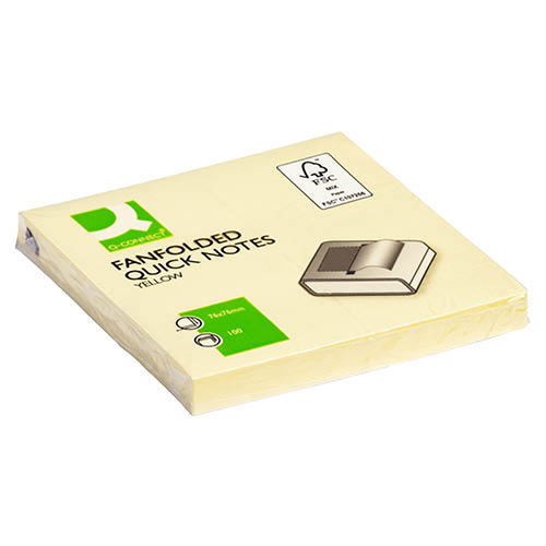 Öntapadós "Z" jegyzettömb 76x76mm 100lap Q-CONNECT KF02161 standard sárga