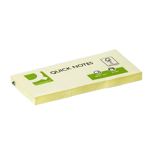 Öntapadós jegyzettömb 38x51mm 100lap Q-CONNECT KF10500 sárga