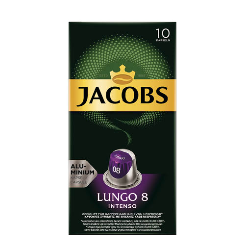 Kávékapszula Nespresso kompatibilis JACOBS Lungo 8 Intenso 10db