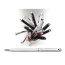 Golyósirón SLIM színes kristállyal díszítve fehér tolltest 13 cm light siam sötétzöld