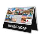 Asztali naptár álló műbörös naptárháttal Európai fővárosok fekete