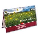  Asztali naptár álló műbörös naptárháttal Nemzeti parkjaink T542T bordó