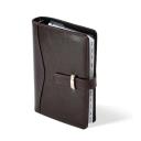 Gyűrűs kalendárium Saturnus fényes bőrhatású műbőr L437 sötétbarna