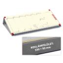 Asztali naptár fekvő jegyzetblokkos műbőr naptárháttal C050 szürke